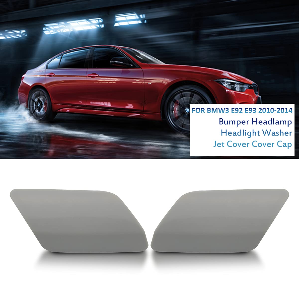 Tapa del Lavafaros, Baceyong Tapa Izquierda y Derecha para Coche para BMW Serie 3 E92 Coupé E93 Convertible 2010-2014 (2 Piezas)
