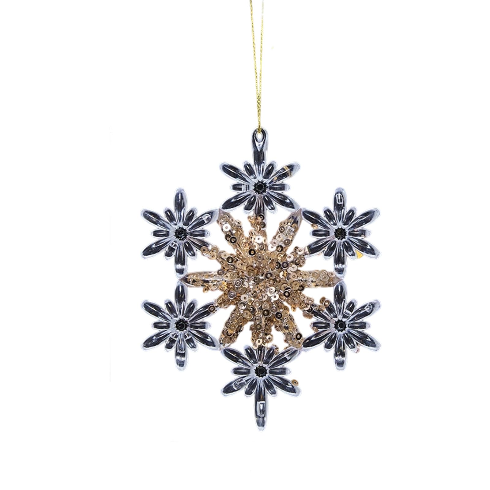Xjdzineq Sturdy Acrylic Snowflake Deer Christmas Ornament Sparkling Shatterproof Holiday Decoration for Home & Tree Decor Clear Snowflake Reindeers Decoration