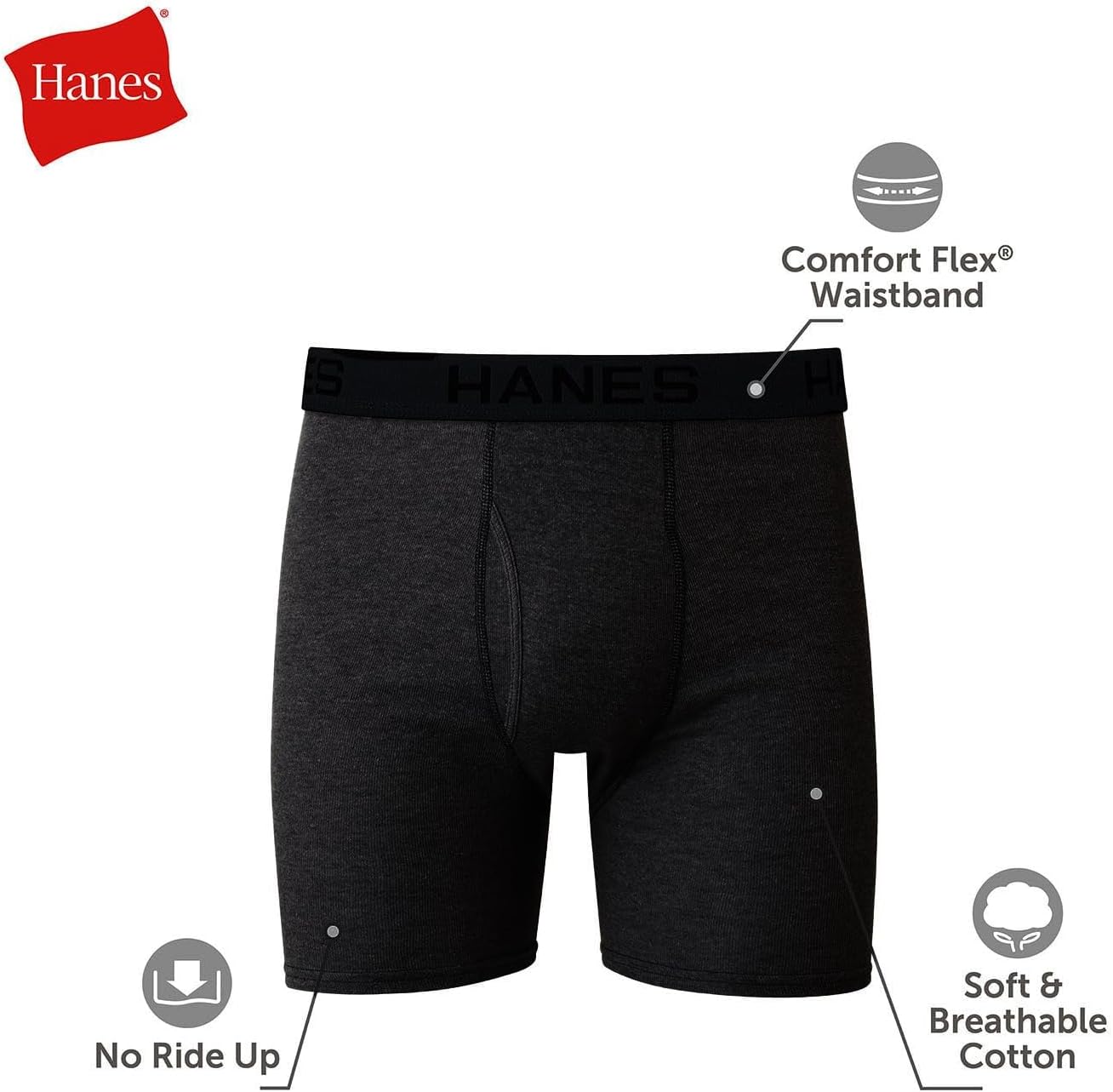 Hanes Men's Underwear Boxer Briefs Pack, Moisture-wicking Underwear for Men, Breathable, Cool & Breathable Cotton - Image 6
