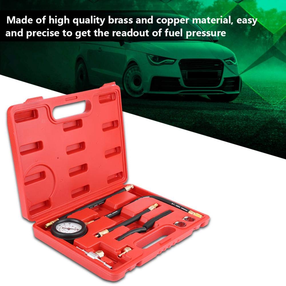 0-100PSI Kit manometro iniezione carburante, TU-113 Benzina Gasolio Misuratore pressione Tester Gas Gasolio Strumento diagnostico pressione olio