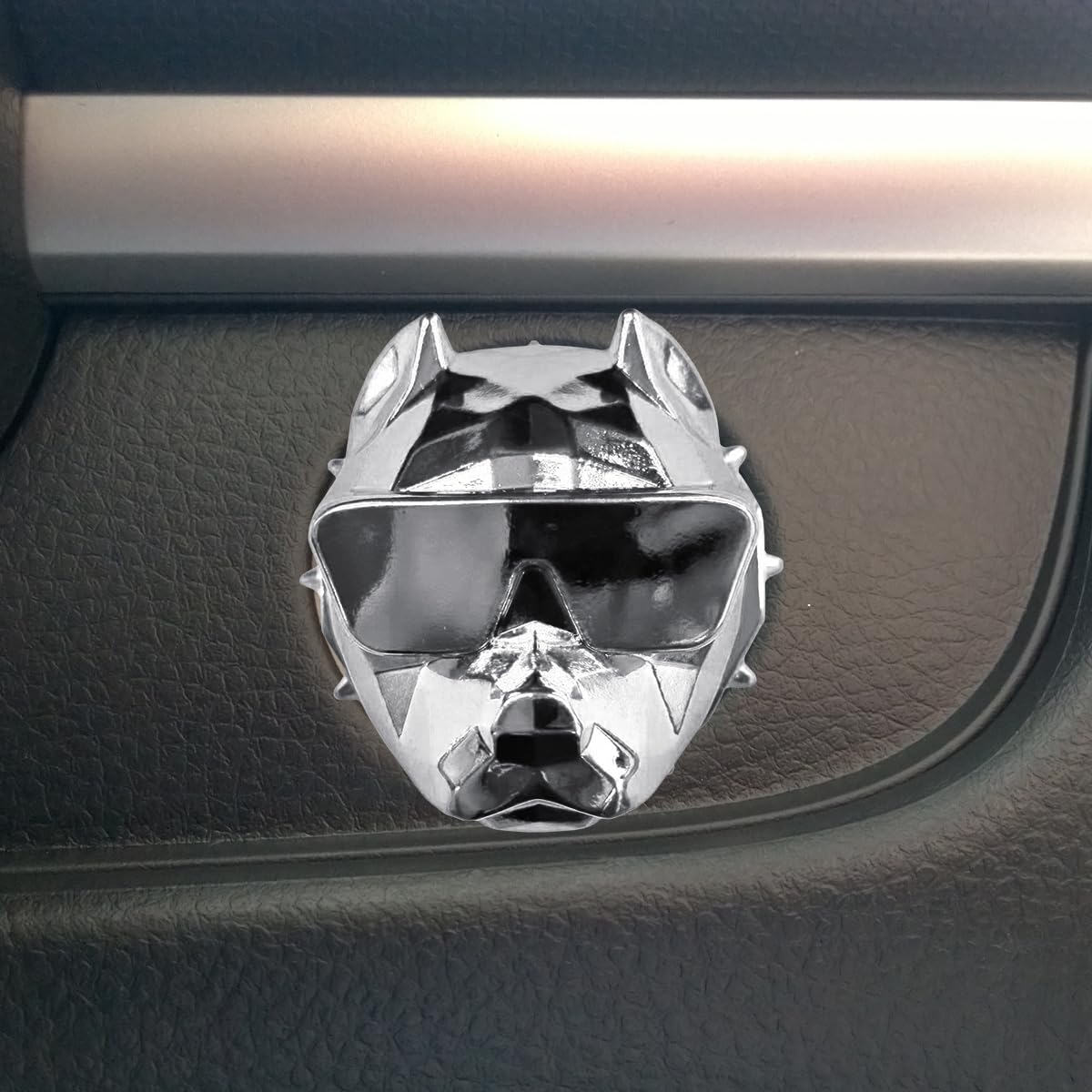 Bully Dog Car Engine Push to Start Button Cover, Zinc Alloy Ignition Switch Protective Cover, Anti-Scratch Push Start Stop Button Cover Decoration Sticker Universal for Car Truck SUV (Silver)-image-8