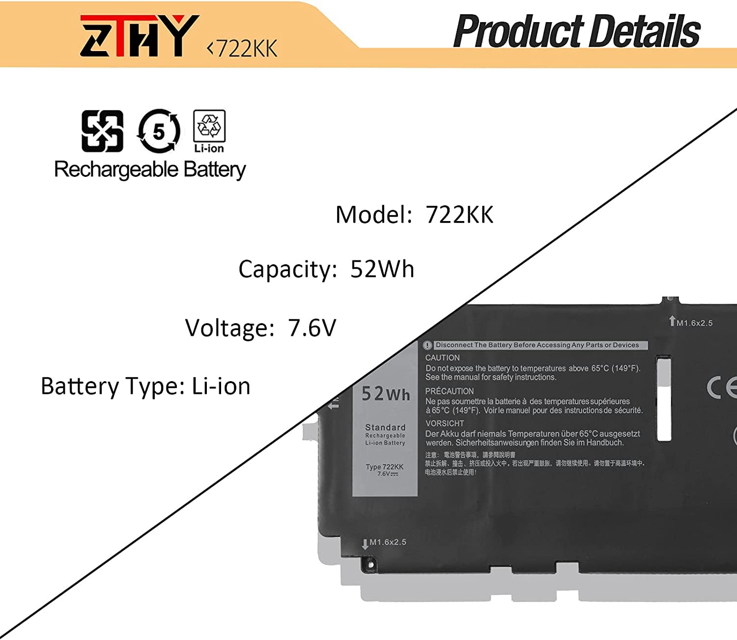 Amazon.com: 722KK Laptop Battery Replacement for Dell XPS 13 9300