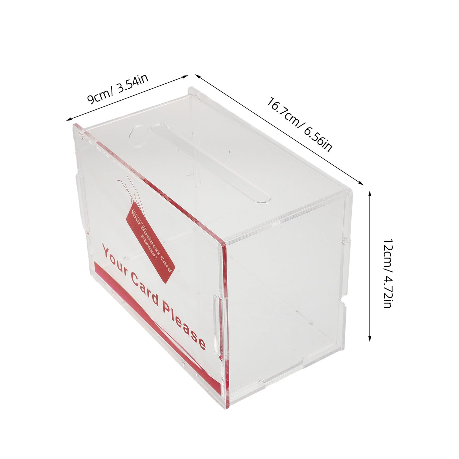 SHINEOFI Porta Biglietti da Visita Trasparente in Acrilico Grande Capacità, Facile Accesso e Slot Unico per Dispenser, per Eventi di Raccolta Fondi e Reception