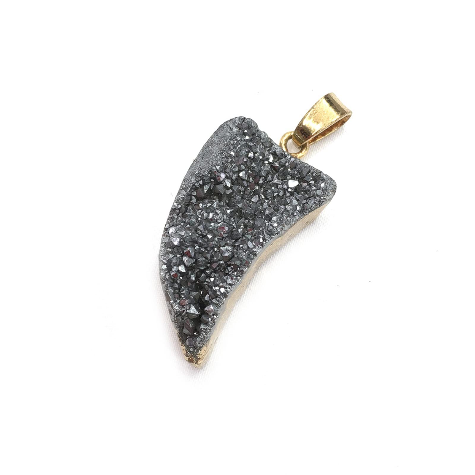 Cristal natural en bruto Colgante de ágata Multicolor con forma de cuchillo de gema de piedra Natural, collar artesanal hecho a mano, pulsera, pendientes, accesorios for mujer de 16x30mm, 2 uds. ( Col