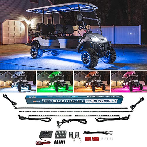 LEDGLOW 4PC EXPANDABLE MILLION COLOR LED 6 SEATER LIMO GOLF CART