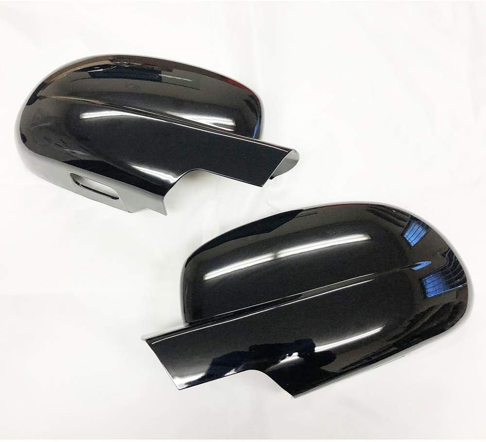 Ultra Finish Glossy-Black Series 2pcs Full Mirror Covers Compatible with 2007-2013 Chevrolet Silverado+Suburban+Tahoe+Avalanche GMC Sierra+Yukon Cadillac Escalade