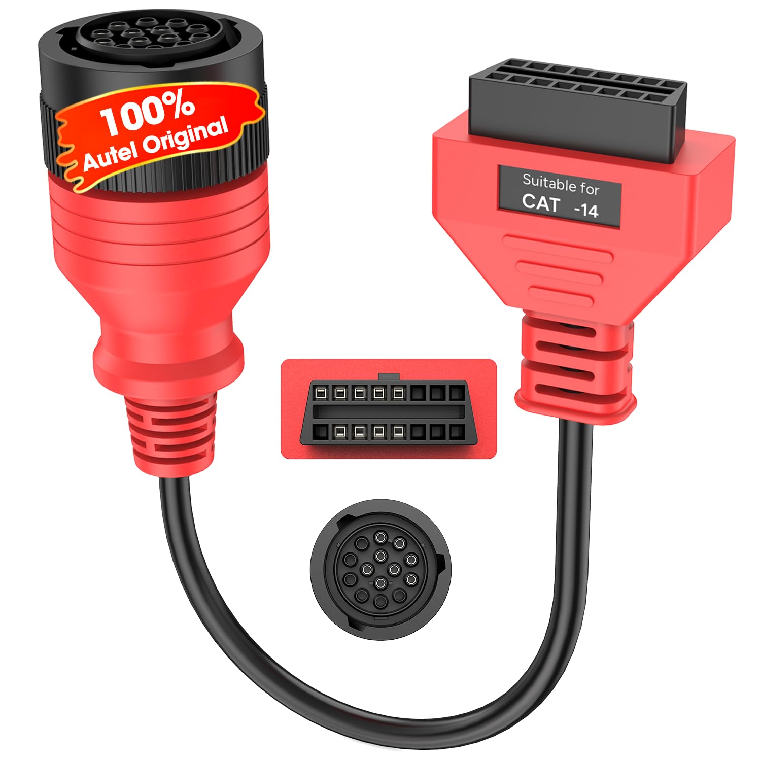 Autel Original CV CAT 14-Pin Adapter, CAT 14 Off Highway Connector for Caterpillar Engines, 2026 Work with Autel Scanner Heavy Duty Truck Semi Scan Tool MaxiSYS MS909CV, MS908CV II, MS908CV, MS906CV