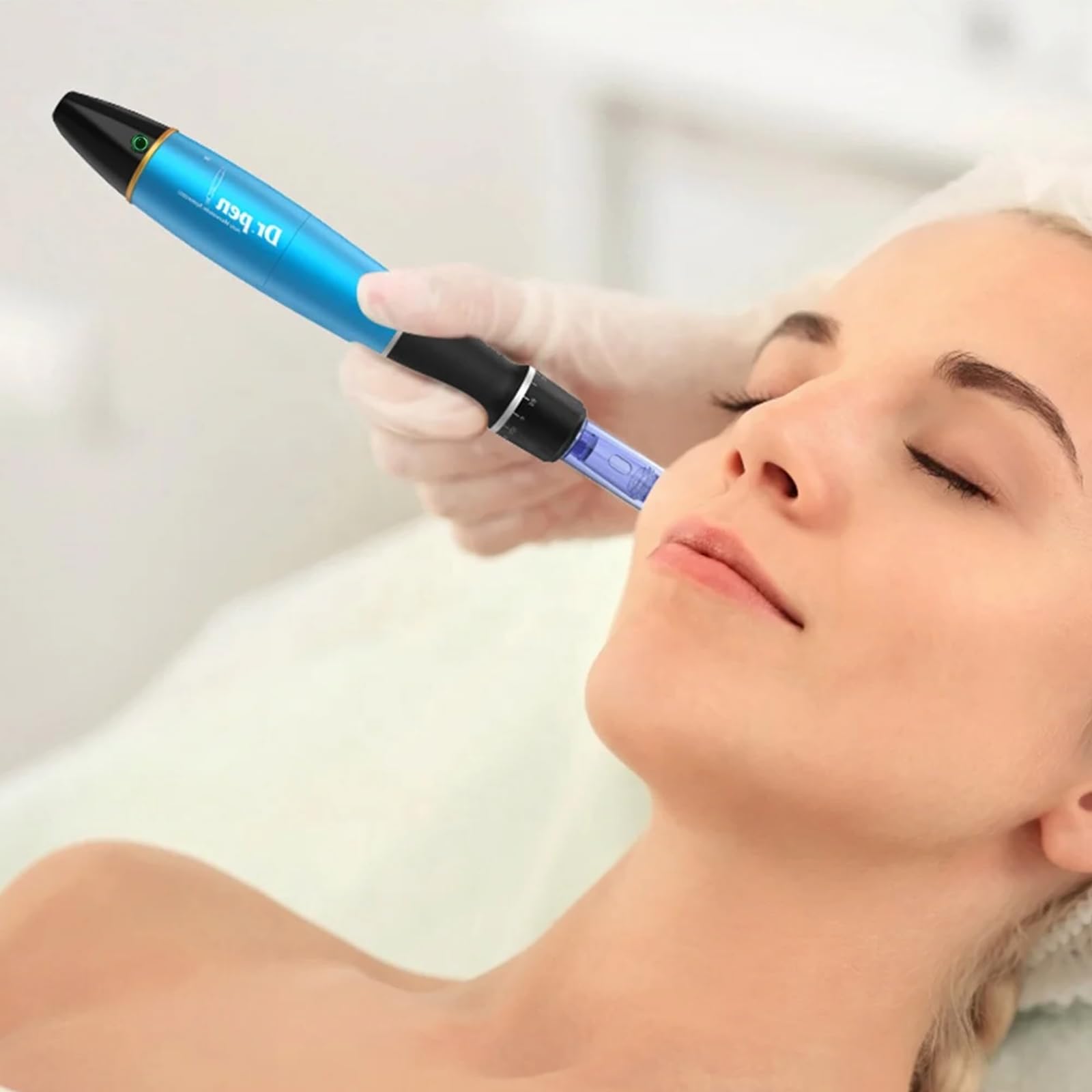Dr. Pen A1 Professioneller kabelloser Microneedling-Stift, elektrische Microneedling-Maschine mit 10 x 12-poligen und 5 runden Nano-Patronen, Hautpflege-Set für Falten, Dehnungsstreifen, Narben
