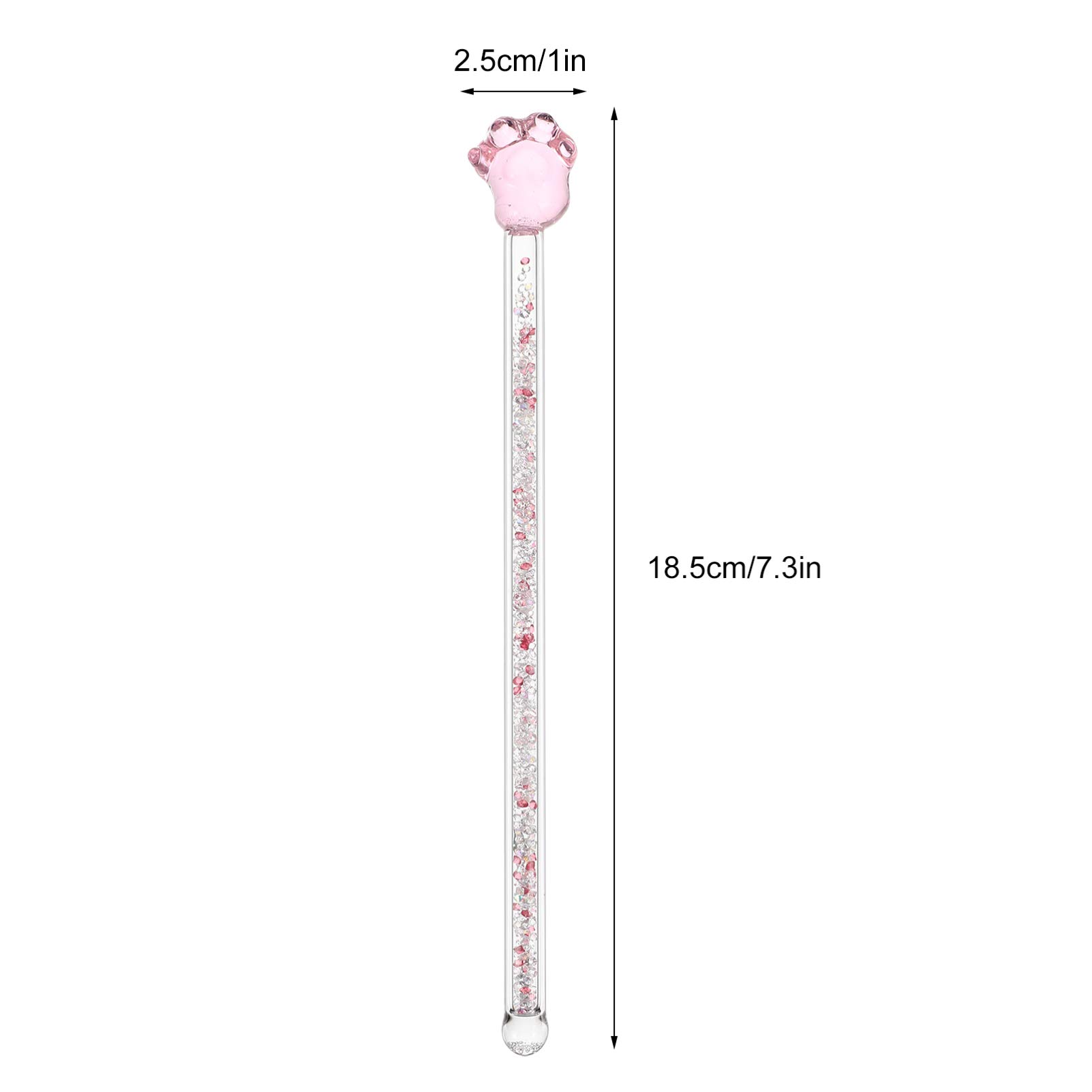 OUNONA 2Pcs Glass Stirring Rods Long Handle Cocktail Sticks for Elegant Skid Design for Home Bar Cafe Use Creative present Idea