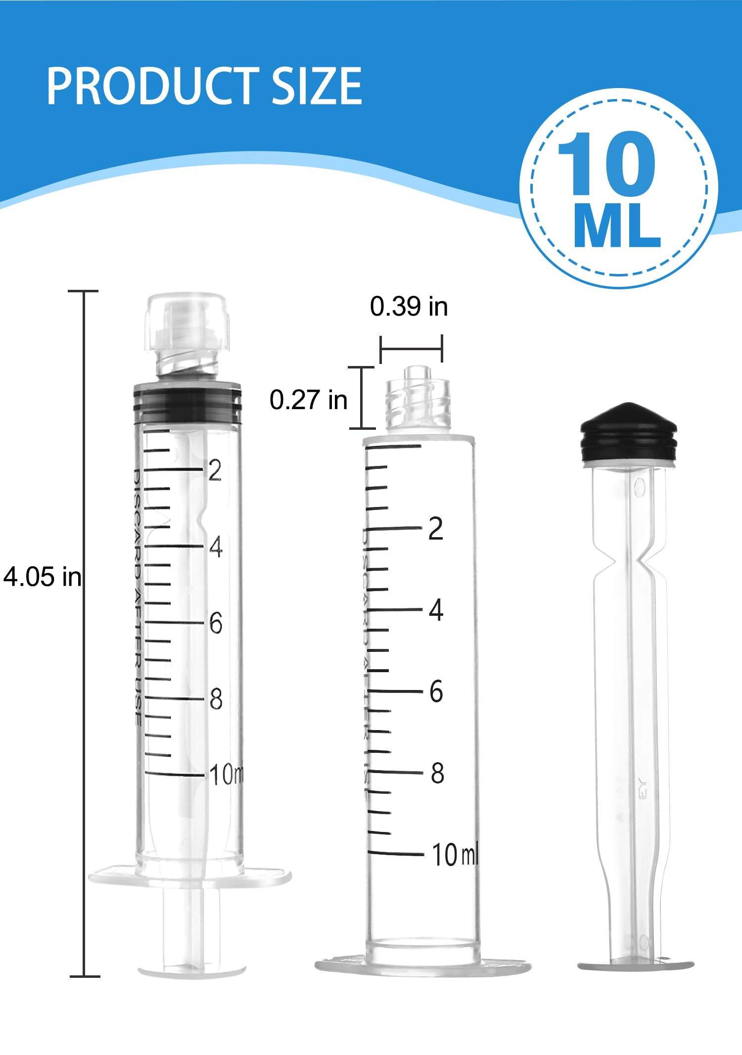 Luer Lock Syringe 10ml - Sterile Disposable Syringes 50 Pack — Amazon image 3