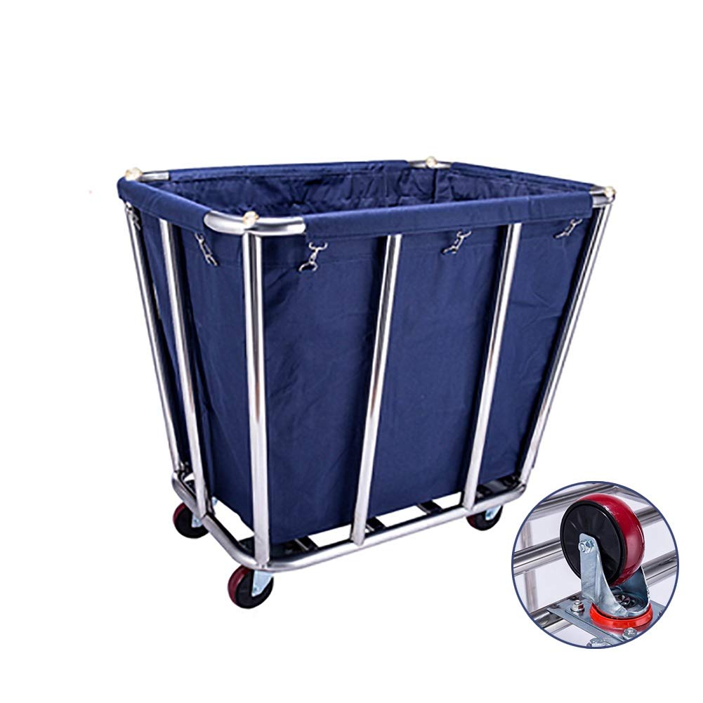 DFEDHF Multifunctional Utility Cart Service Storage Trolley Beauty Utility Cart Extra Large Commercial Rolling Laundry Cart, Firm and Durable Laundry Collection Trolley Built with Thicken