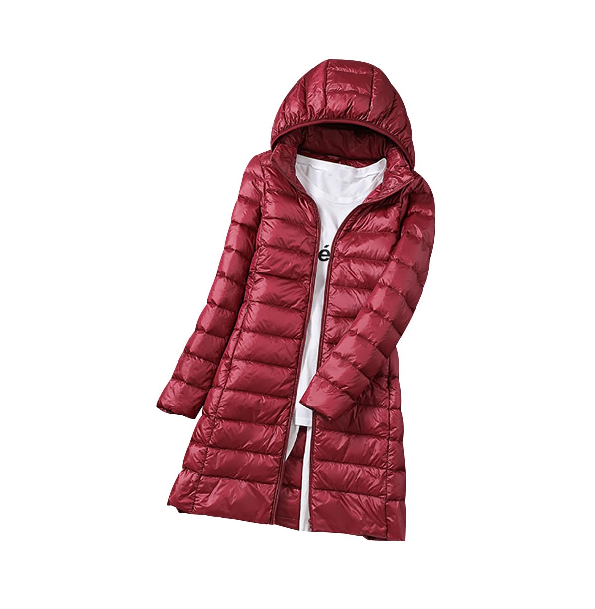 Leichte Steppjacke Damen Lang Puffer Jacke Damen Leichter Steppmantel Daunenmantel Damen Leicht Federleichte Daunenjacke Lang Down Jacket Women Puffer Mantel Damen Ultraleicht-Steppjacke für Damen
