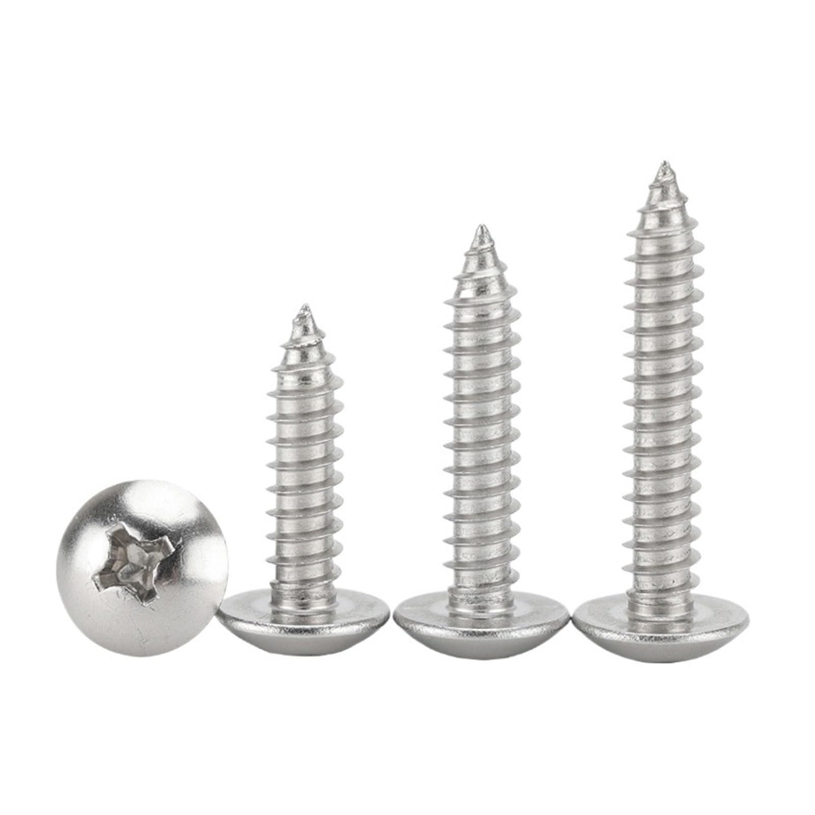 Viti autofilettanti, Confezione di viti autofilettanti for legno a testa cilindrica con intaglio a croce M3-M6 in acciaio inossidabile 304(14mm,M3 (50pcs))