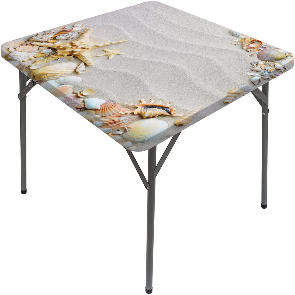 Nappe Rectangulaire Coton - Motif Coquillages Et Poissons - Thème Bord De Mer - NEUVE