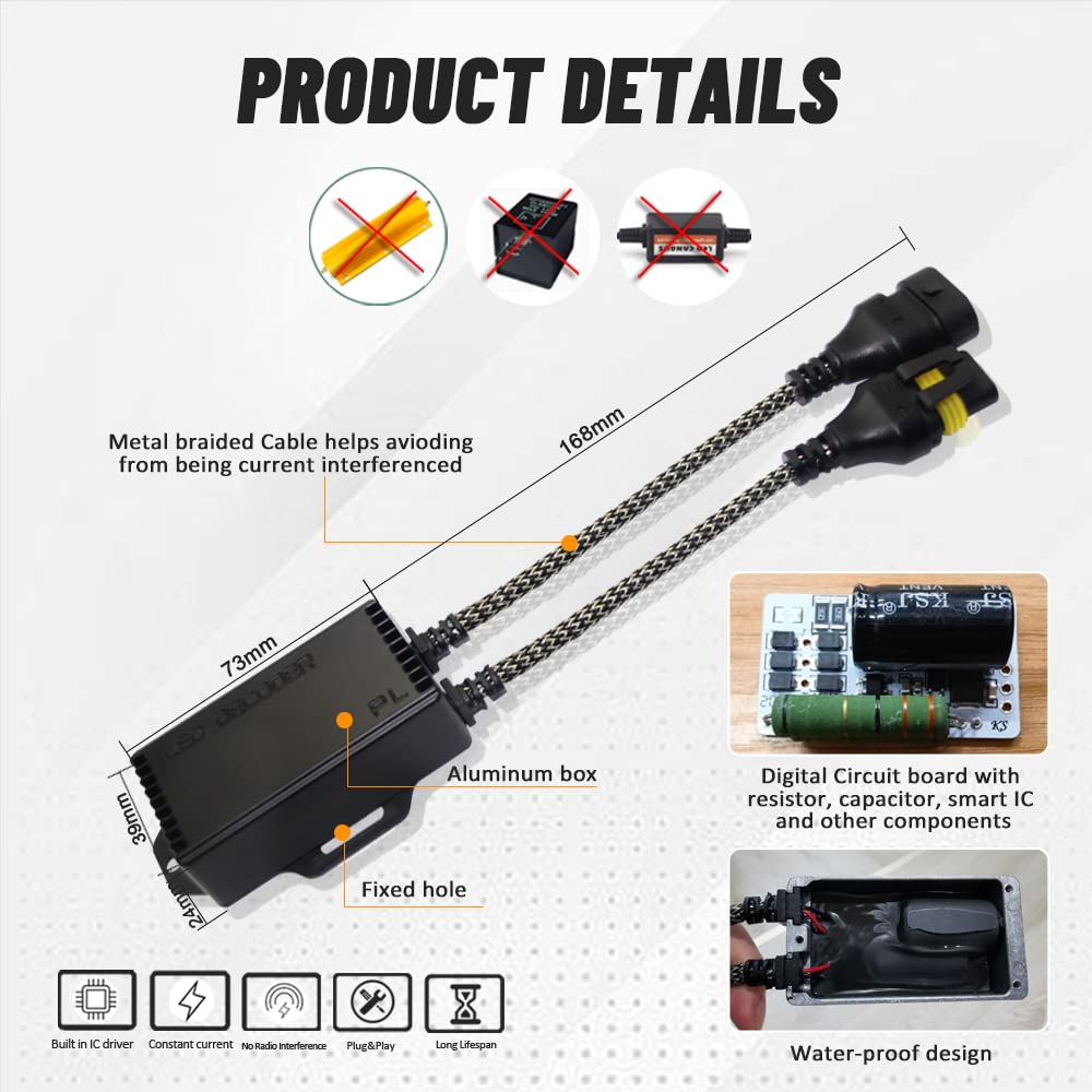 D-Lumina Żarówka LED 9012/9005/9006/H10 z rezystorem dekoderem Canbus