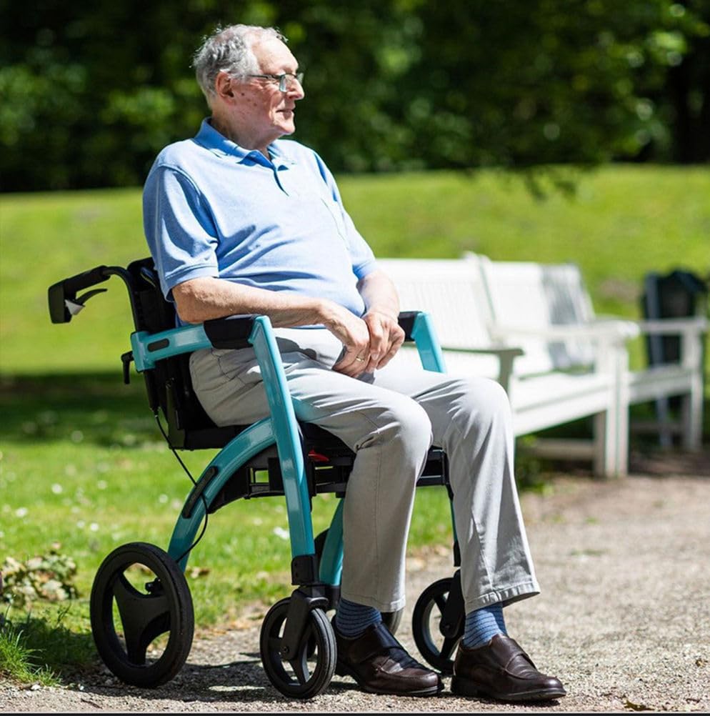 Ręczny, samobieżny aluminiowy wózek inwalidzki, chodzik i hulajnoga dla seniorów – przenośna pomoc rehabilitacyjna dla osób starszych