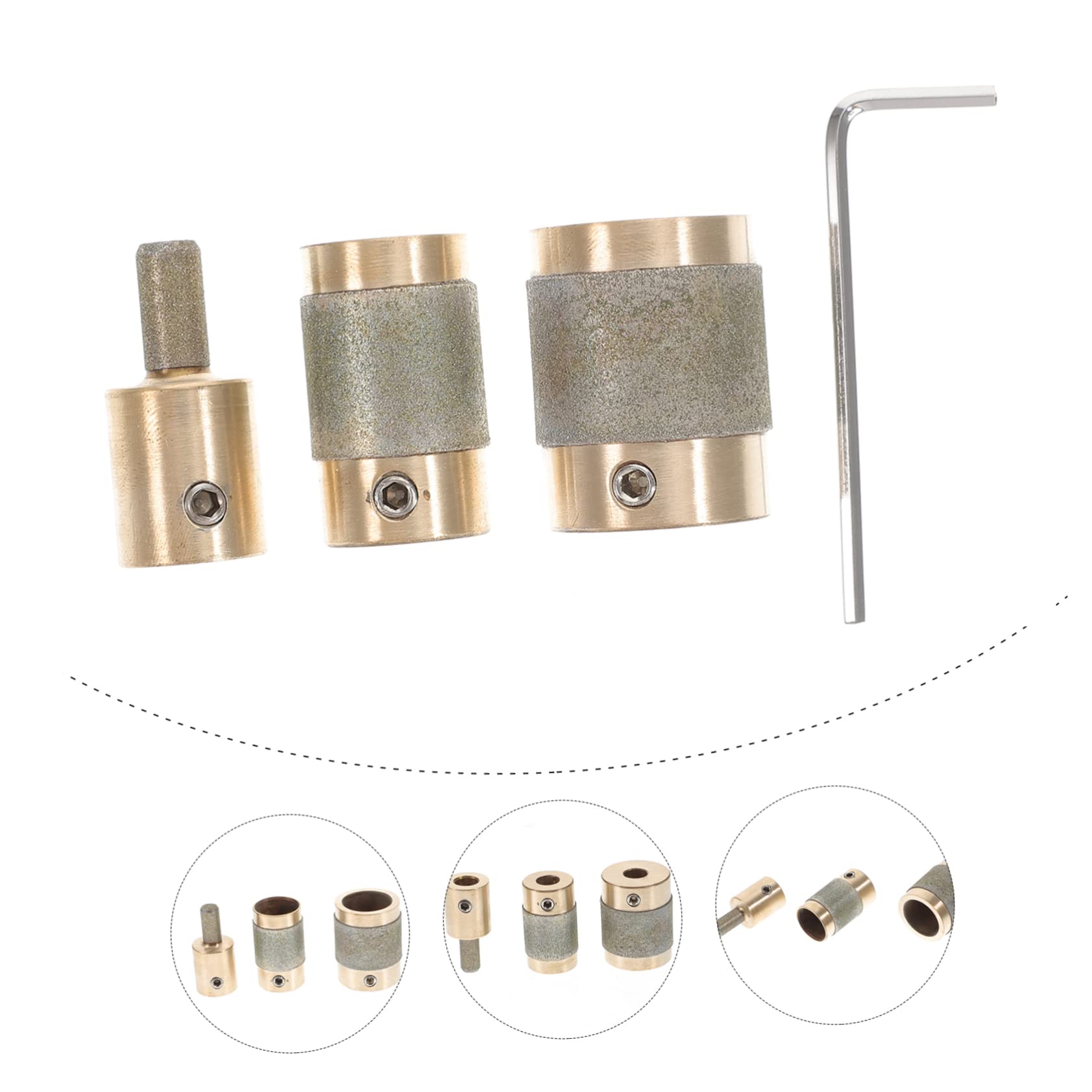 SHINEOFI Núcleo de Cobre para Brocas de Vidrio y Muela Abrasiva de 3/4 y 1/4 Pulgadas Resistente al Desgaste y Evita Adhesión Reparación de Vidrieras