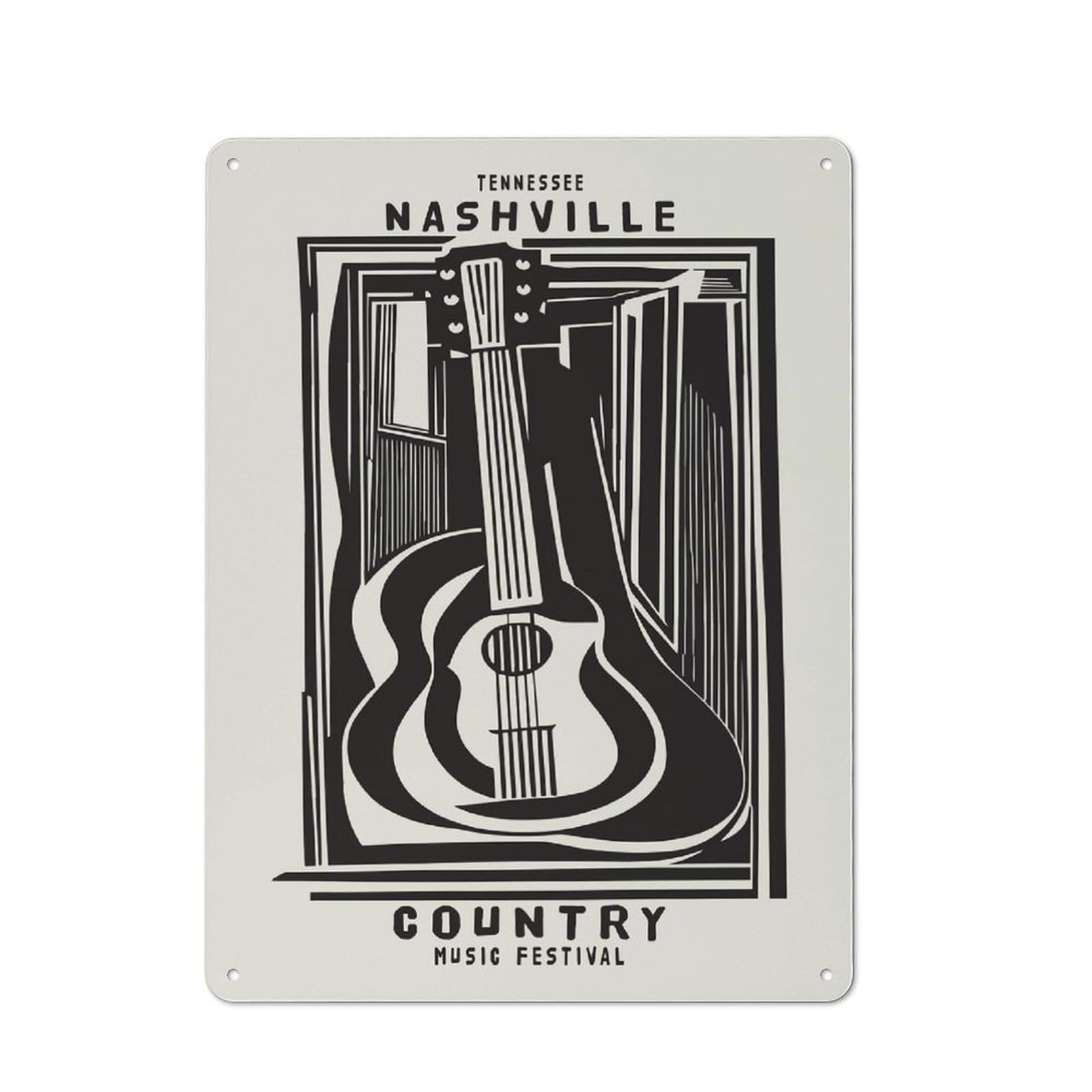 Junmoney Style-21 Nashville Country Rustic Printed Metal Sign 40X30cm For Garage Or Workshop, For Garage, Workshop And Man Cave Decoration