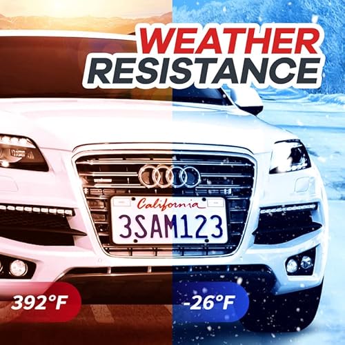 Aujen Silicone License Plate Frames,2 Pack Black SideOpening License