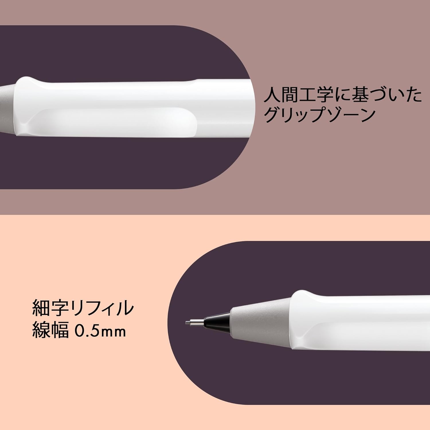 LAMY（ラミー）safari ホワイト 白 ペンシル - 人間工学に基づいたグリップのシャープペンシル 丈夫な ASAプラスチック製ボディ - 筆記やデッサンに最適 - LAMY M 41 細字 リフィル 0.5 mm & 消しゴムチップ 付き