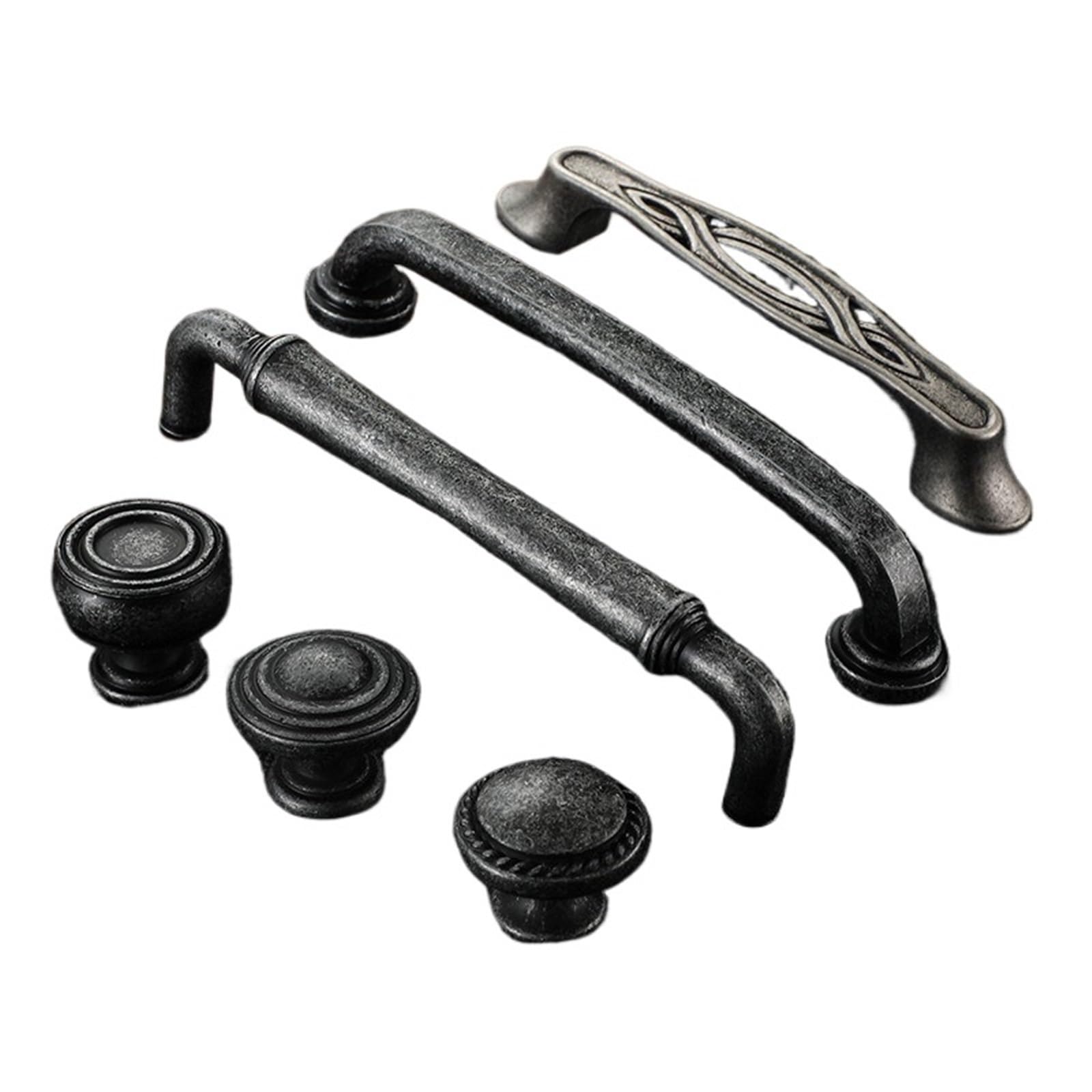 Kdhcvkz 659-128Mm 1Pcs Antique Cabinet Door Handles,Silver Wardrobe,Shoe Rack Pulls,Single-Hole Knobs For Drawers And Cupboard Doors,Furniture Hardware(659-128Mm)