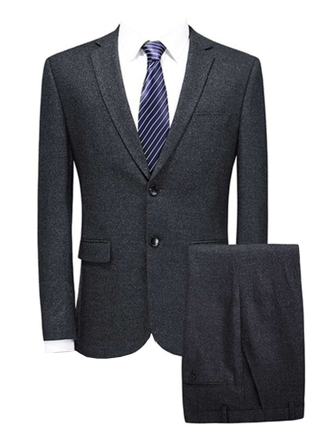 Uomo Vestito Partito Casual Due Pezzi Notch Risvolto Giacca Pantaloni riunione di Natale