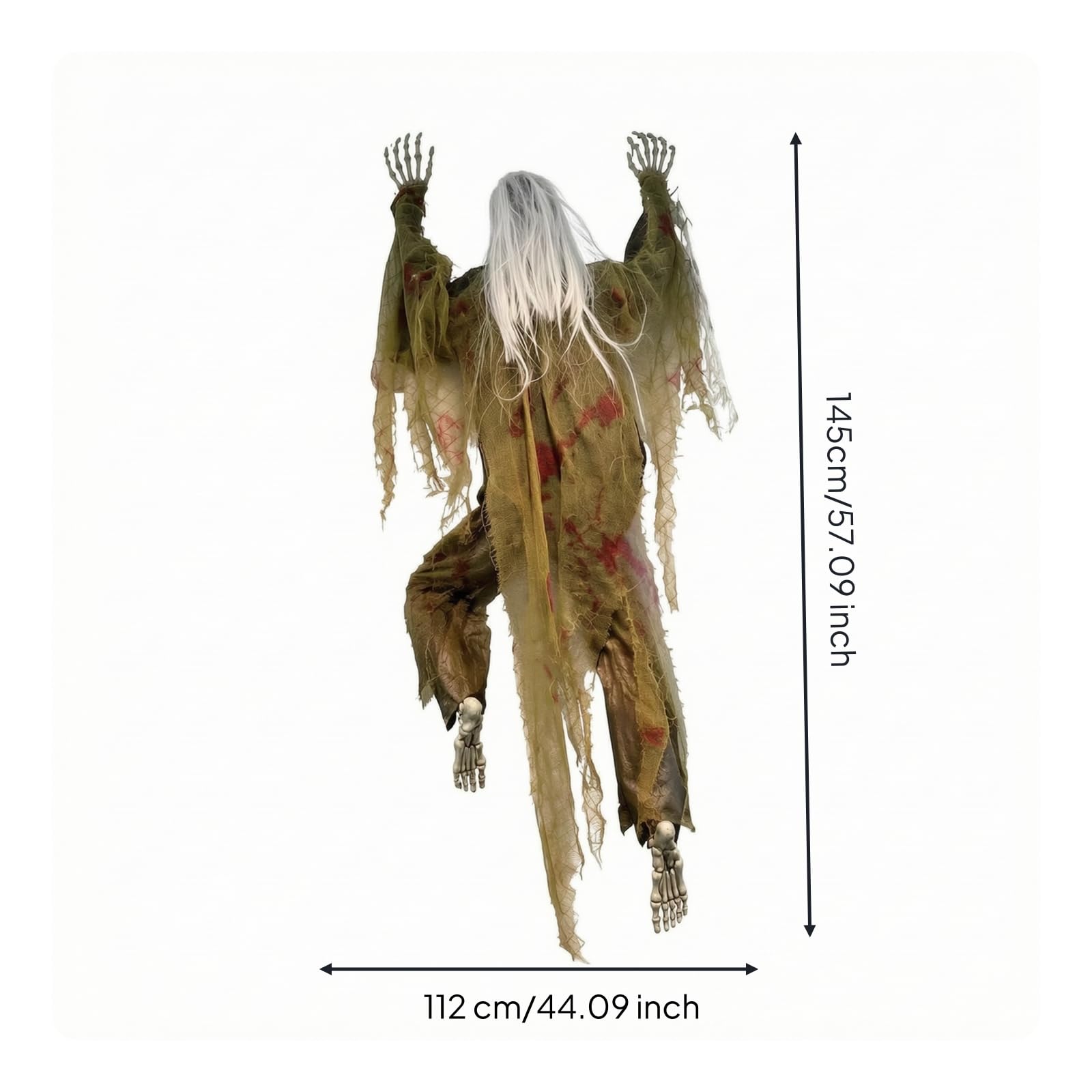 Fantasma con Capelli Lunghi Spaventoso