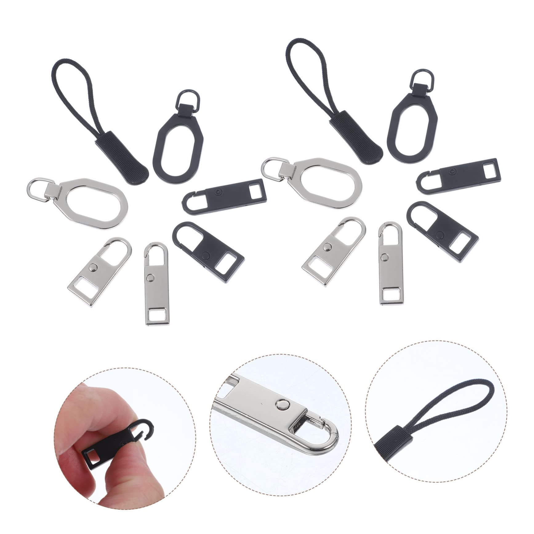 TEHAUX 96piezas Reparación De Cremalleras Desmontables Tiradores De Cremallera Para Ropa Mochilas y Equipaje Solución Práctica