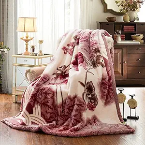 OMAJA HOME Cloudy Super Soft Fabric Floral Printed Mink Heavy Duty Luxury Ultra 2 Ply Single Bed Blanket for Heavy Winters with English Colors & Stylish Bag Packing (Pack of 1) Multicolor#39