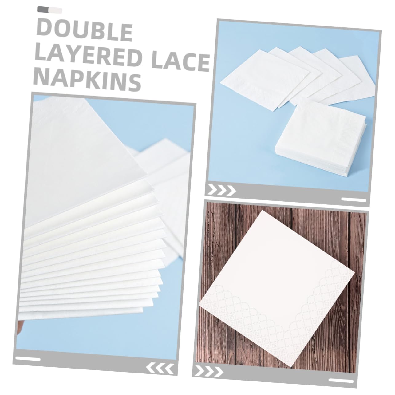 Servilletas Desechables 100 Hojas de Doble Capa Borde Ondulado