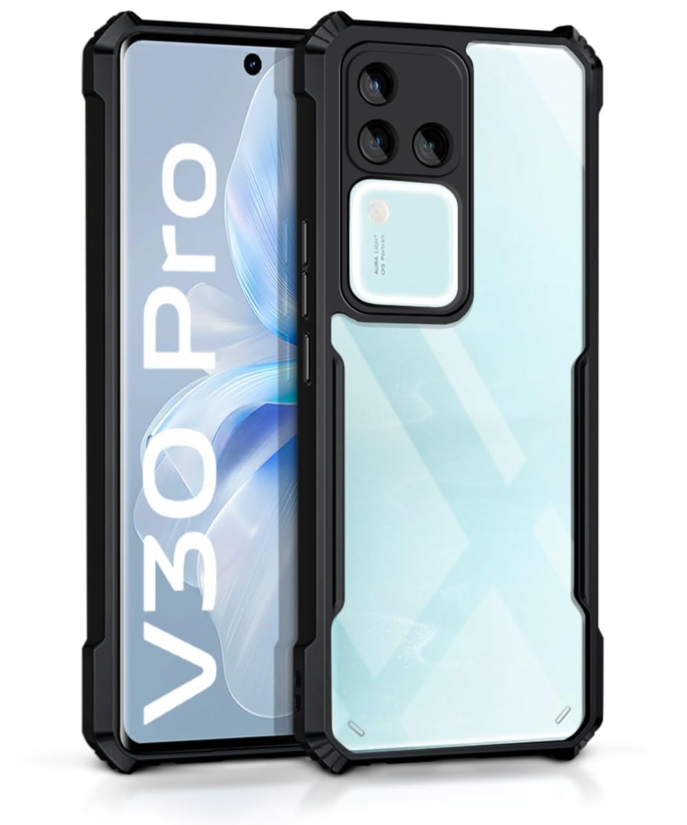 WOW IMAGINE Shock Proof Clear Back Case Mobile Cover for Vivo V30 Pro (Hard | Hybrid PC + TPU | Full Armour Device & Camera Protection | Black) (B0CX931DW9) Amazon Price History, Amazon Price Tracker