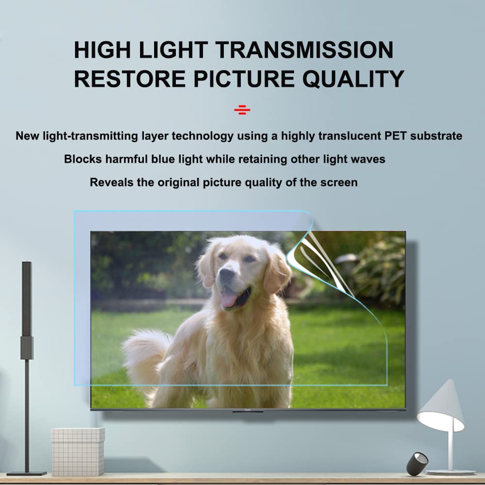 Pellicola proteggi schermo antiriflesso per filtro per monitor 75" 77" 82" 85" standard o curvo anti luce blu/anti-UV, riduce il riflesso abbagliante e l'affaticamento degli occhi ( 77inch 1722x993mm)
