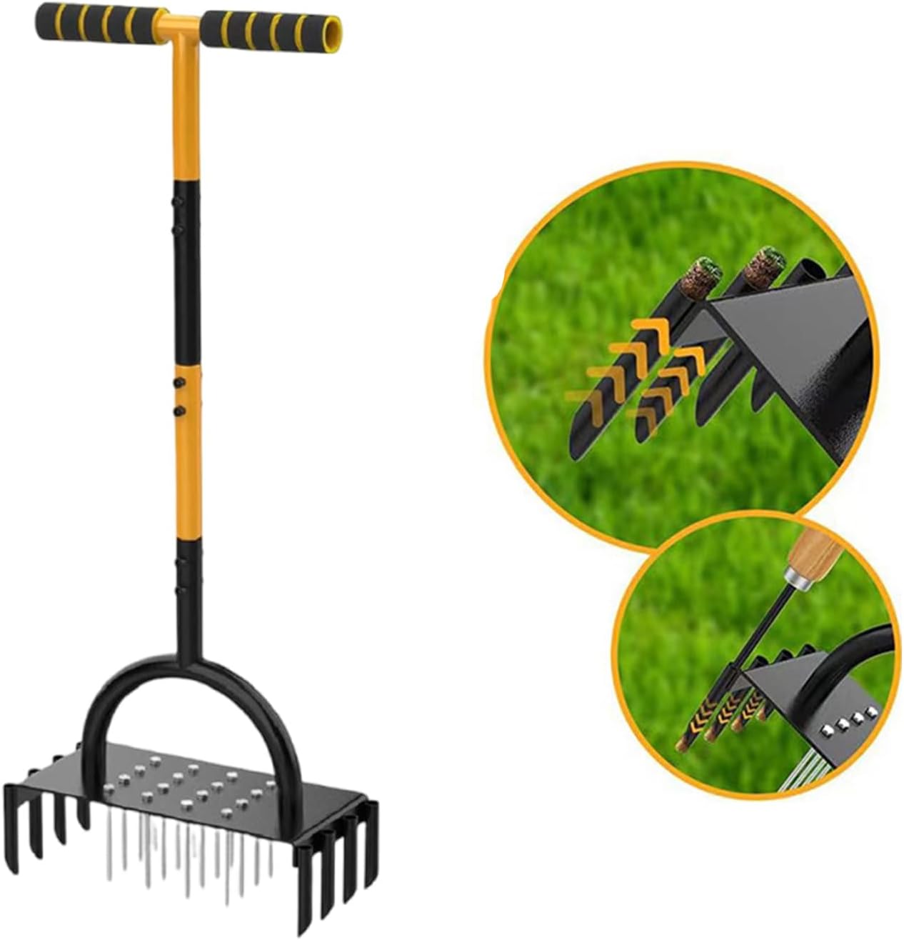 Effective Yard Aerator with Wide Foot Plate and 16 Soil Spikes for Easily Lawns Maintenance Gardening Tool Supply Soil Aeration Tool