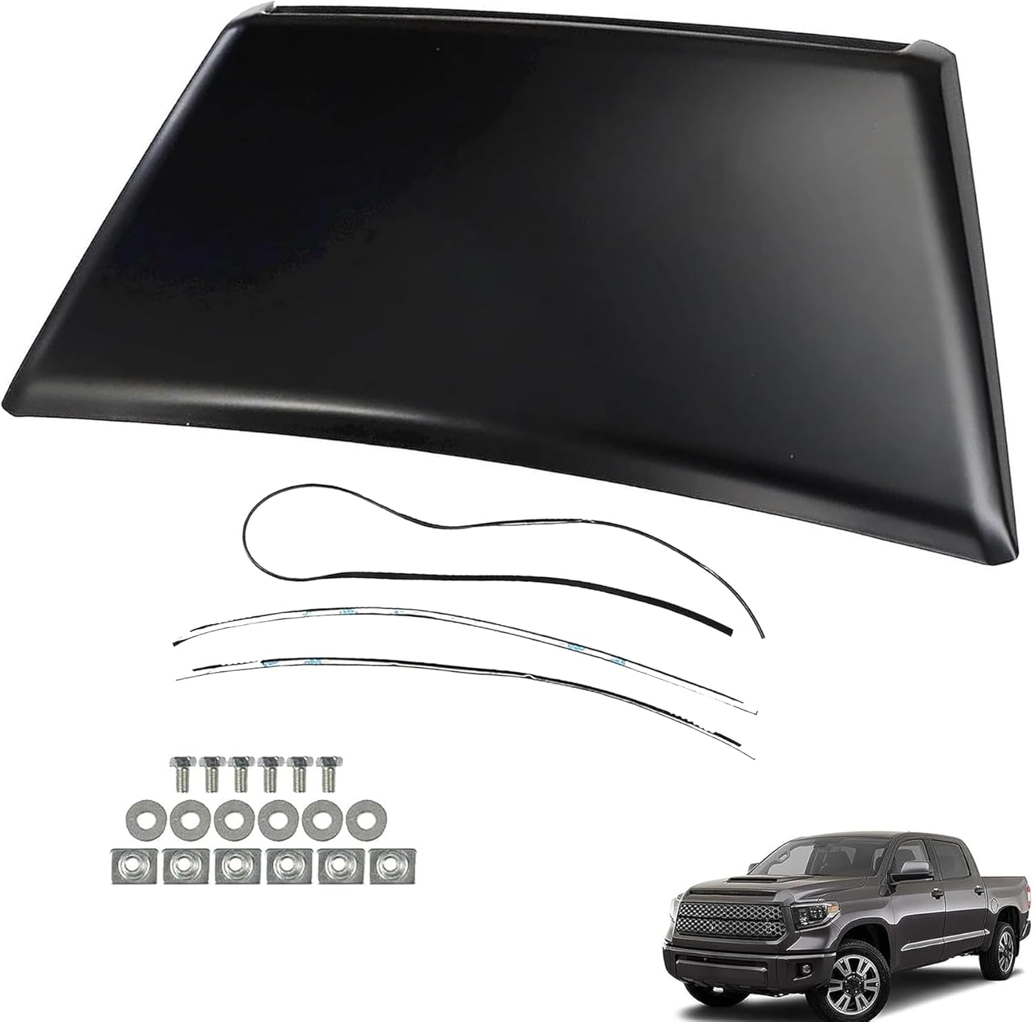 Matte Black Hood Scoop Vent Bulge Front Upper Replacement for 2014-2021 Tundra 7618134900 76183-34010