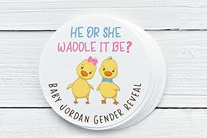 Waddle It Be Baby Duck Themed Gender Reveal Baby Shower Party Favor Labels