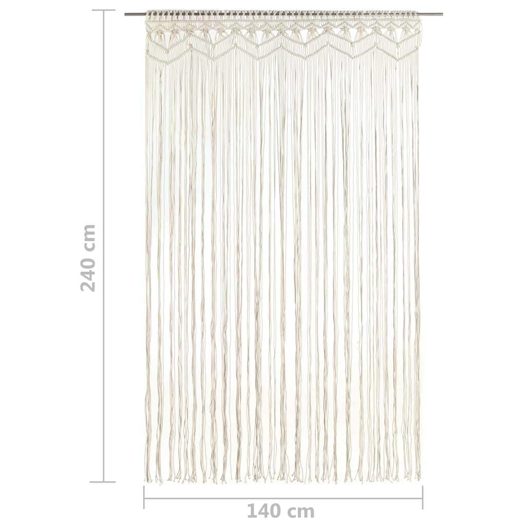 Mangloder Rideau en macramé Coton 140x240 cm crème pour décoration intérieure Porte fenêtre séparateur pièce vitrage occultant tamisant Isolant Thermique et phonique