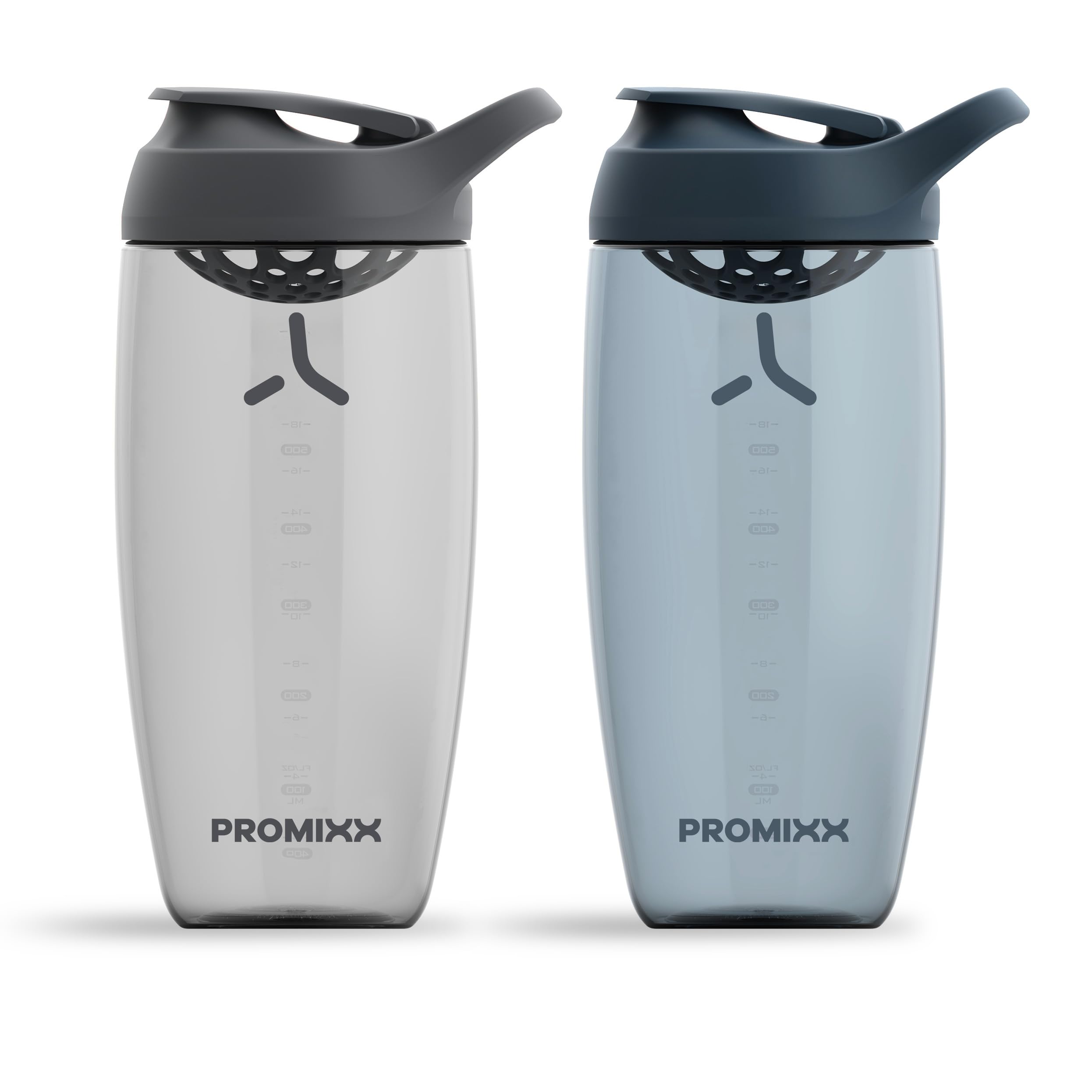 PURSUIT Protein Shaker Bottle 2-Pack – Premium Sports Shaker Bottles for Protein Mixes and Supplement Shakes – Midnight Blue, Graphite Gray, 700ml
