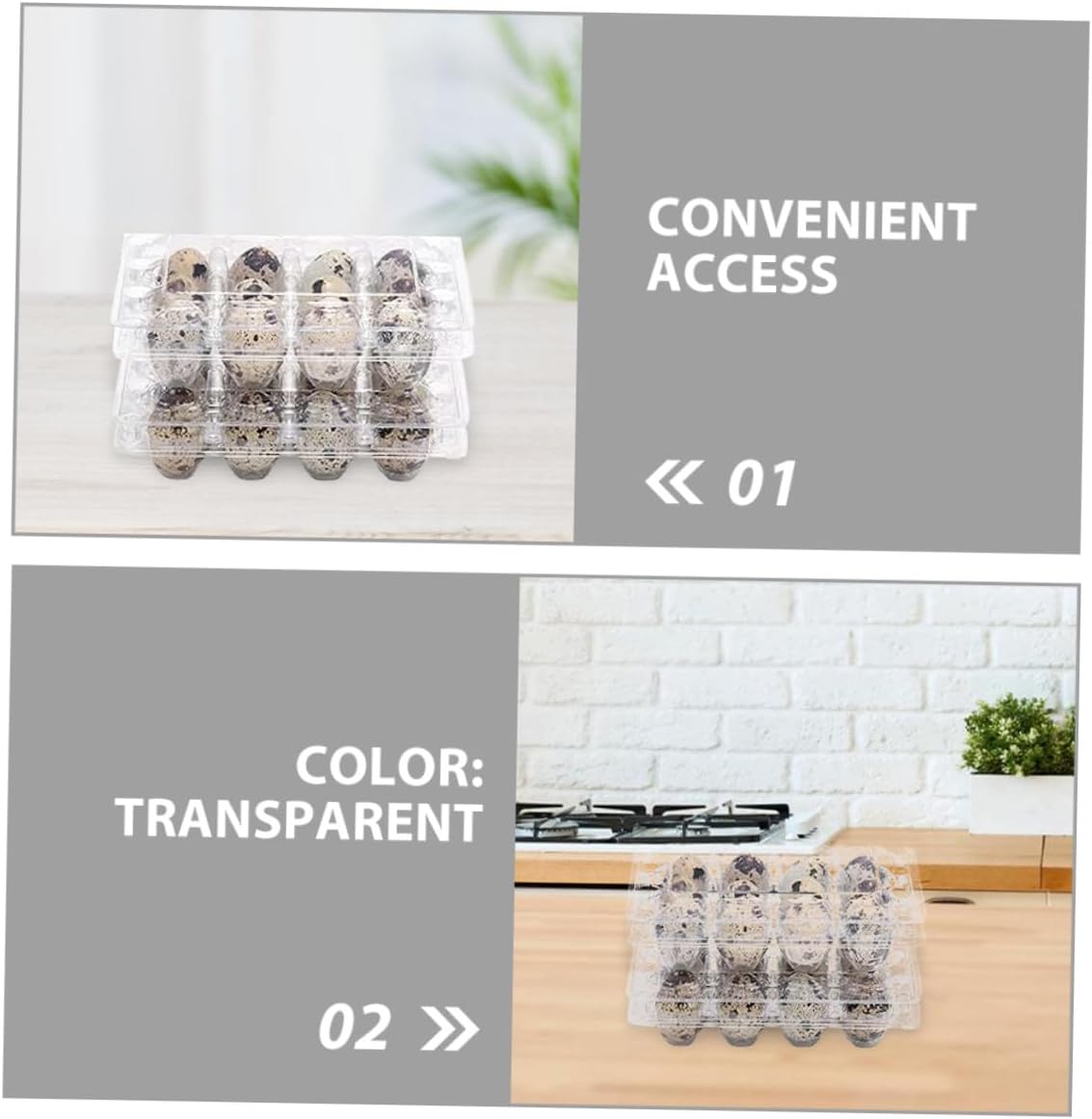 Didiseaon 70pcs Quail Egg Cartons Plastic Tray with Spacesaving Stackable Structure and Convenient Access for Farm Market and Farm Deliveries