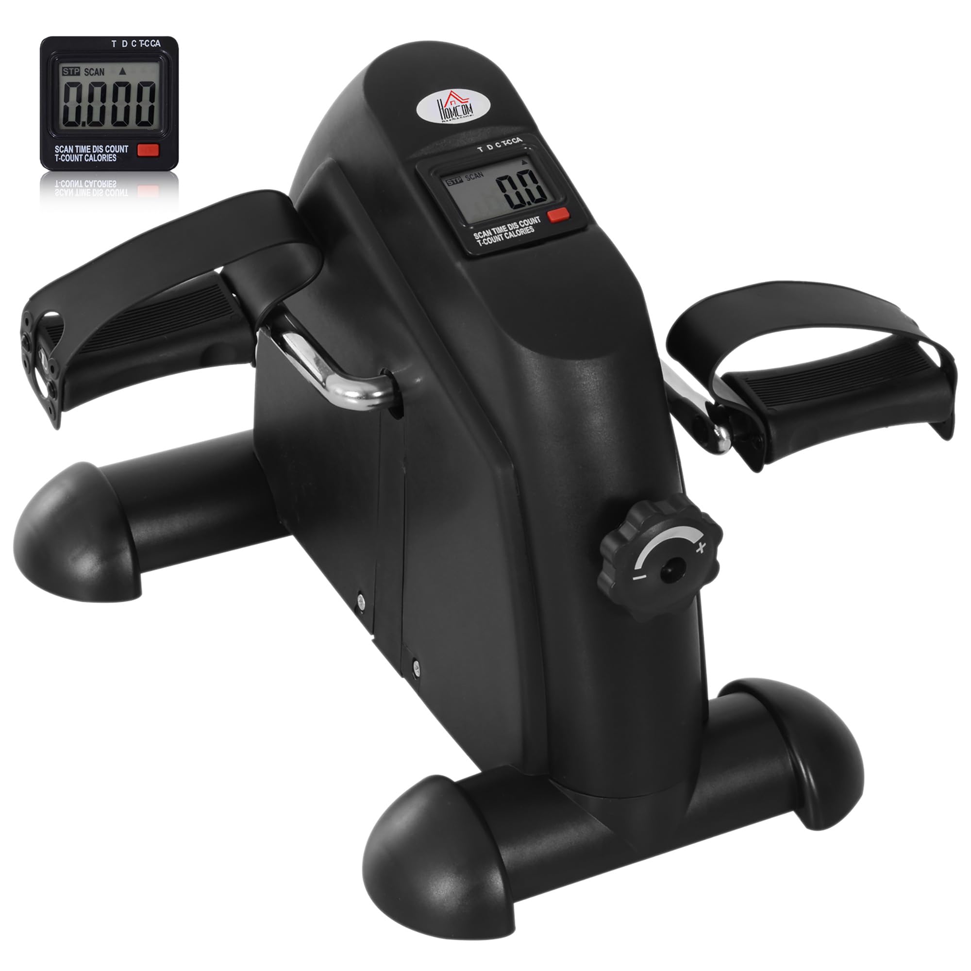 Homcom Unisex Black Mini Exercise Bike Portable Pedal Manual Machine Indoor Fitness In Large