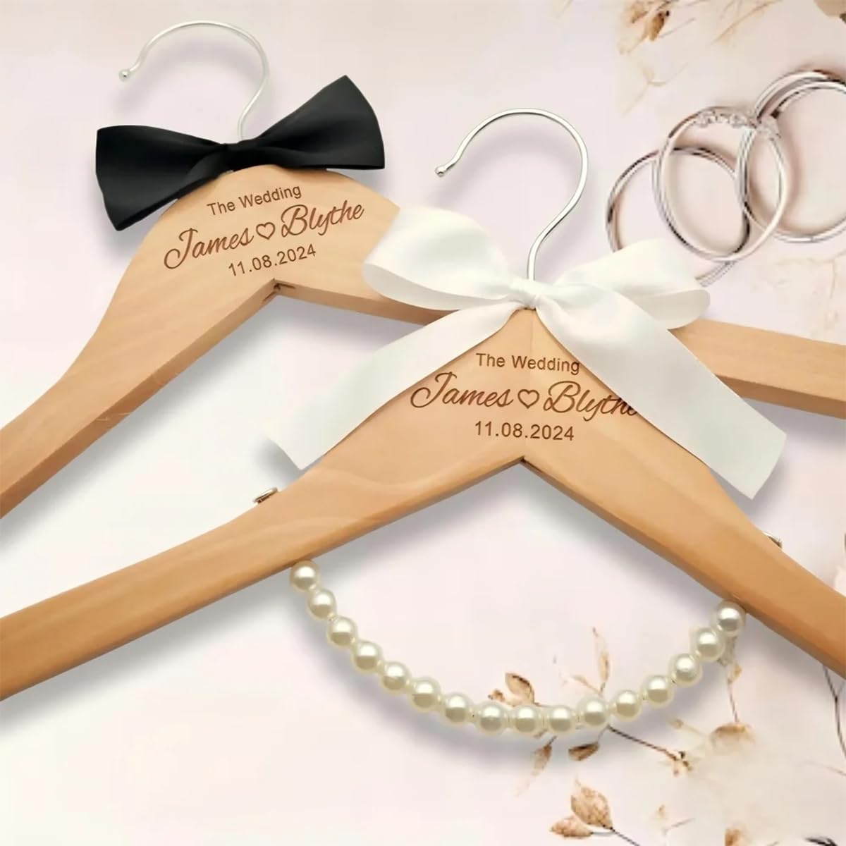 Cintres personnalisés robe de mariée de prestige avec gravure artisanale