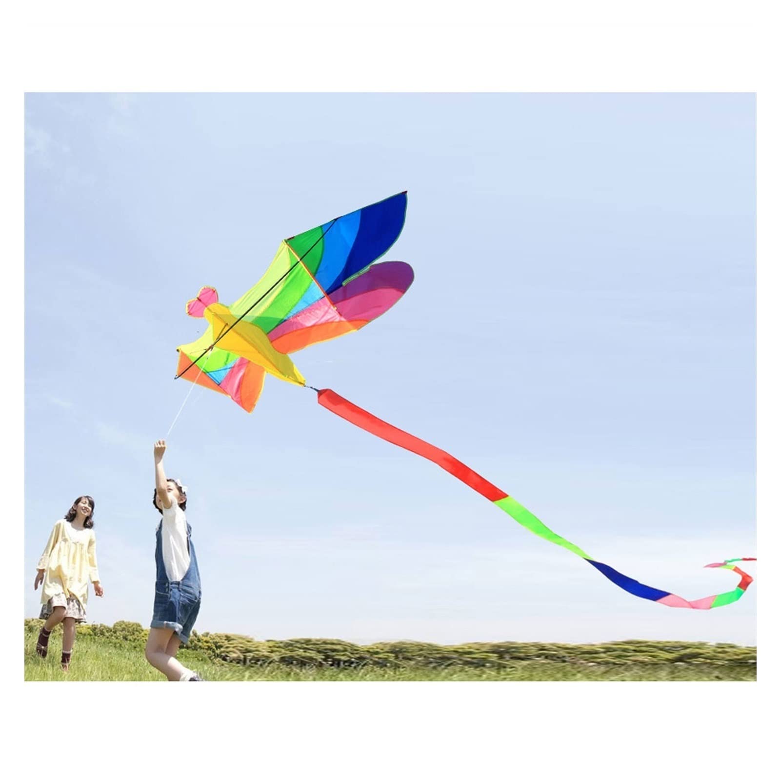 Leicht zu Fliegende Drachen Langer Schwanz Drachen Erwachsener Big Kite Set Einfach zu fliegen Kite Großer Erwachsener im Freien Sport großer Spielplatz Kite Beach 5 Meter Drachen für Spiele im Freien