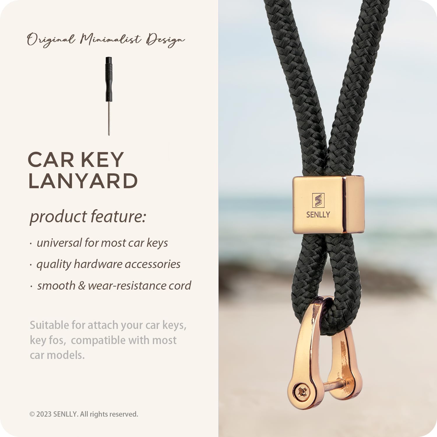 SENLLY Llavero para Coche, Diseño Minimalista Original Universal Cordón para Car Llave Fob — view 2