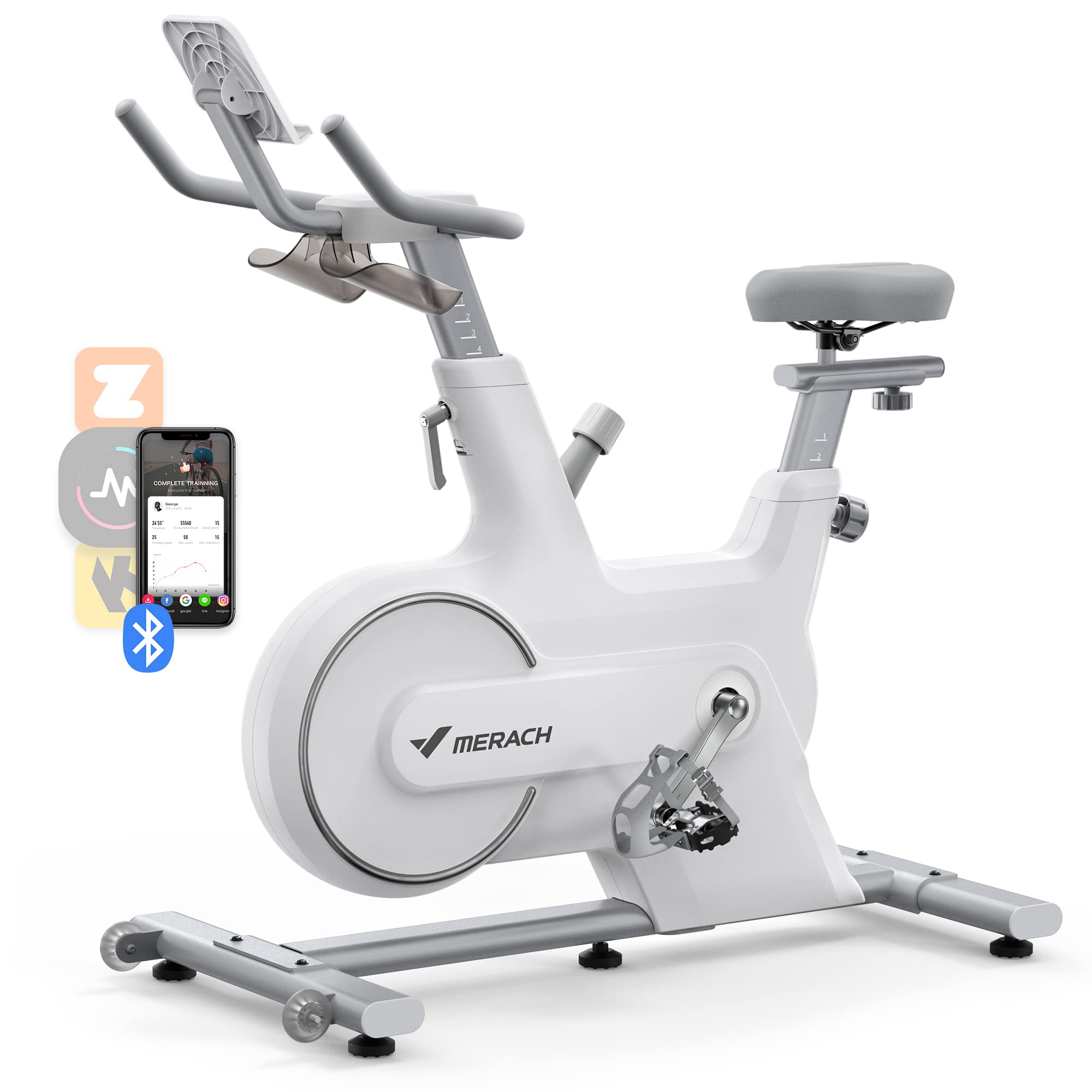 Indoor Cycling Bike, MERACH Exercise Bike for Home with Magnetic Resistance, Bluetooth Stationary Bike, iPad Holder, CC