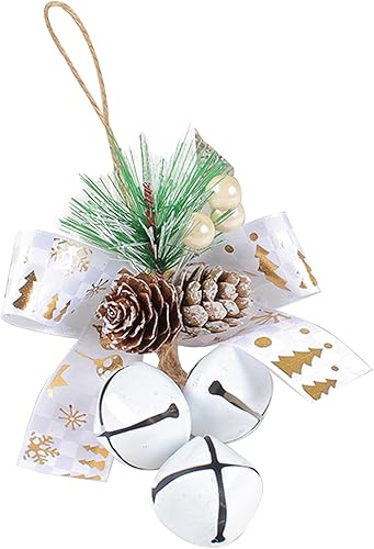 Nudo de Navidad con campanas, lindo árbol de Navidad, colgante colgante 3D Bowknot colgante adorno para árbol de Navidad