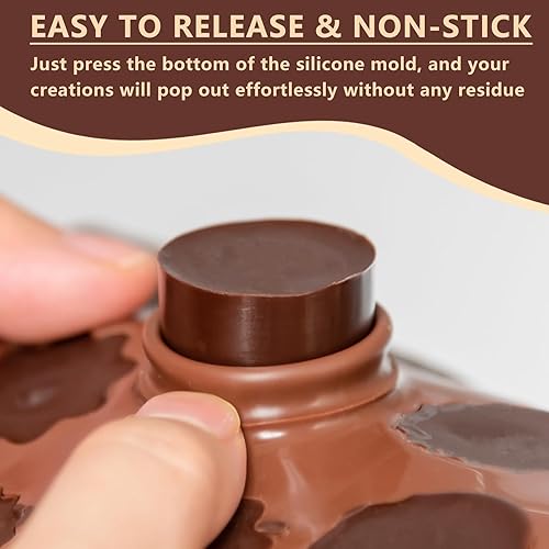 Miniatura 3 de Juego de 6 moldes de silicona para chocolate, moldes antiadherentes de grado alimenticio, moldes de cocina para chocolate, dulces, gelatina, jabón y