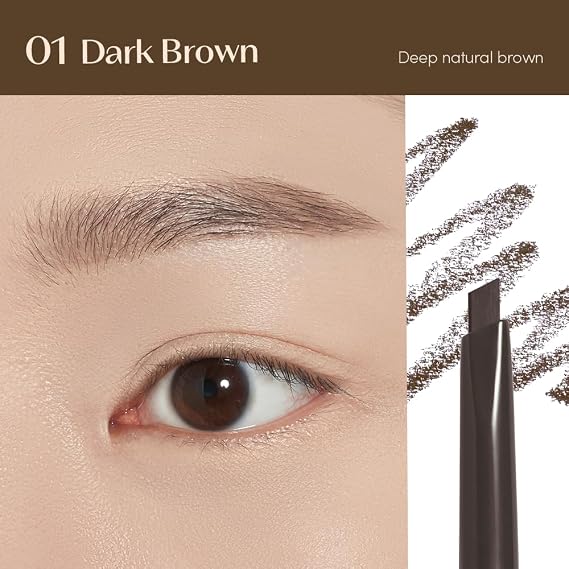 ETUDE Drawing Eye Brow Pro (Dark Brown) Eyebrow Pencil for women, Microblading, Long Lasting, Soft Textured Natural Daily Look, Korean Makeup, Beauty (0.008 Ounce)