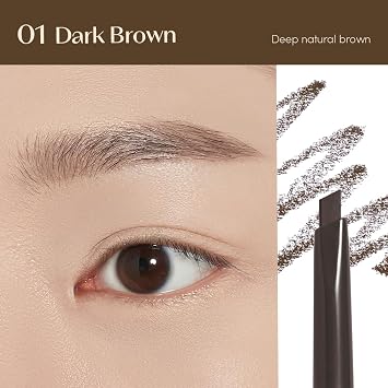 ETUDE Drawing Eye Brow Pro (Dark Brown) Eyebrow Pencil for women, Microblading, Long Lasting, Soft Textured Natural Daily Look, Korean Makeup, Beauty (0.008 Ounce)