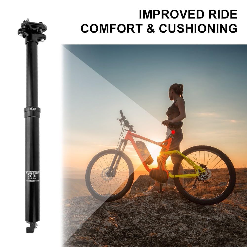 Tija Telescópica para Sillín 30,9/31,6 mm, Viaje: 100mm/125mm/150mm Tubo de Sillín Hidráulico Control de Cable para Carretera, Bicicleta BMX