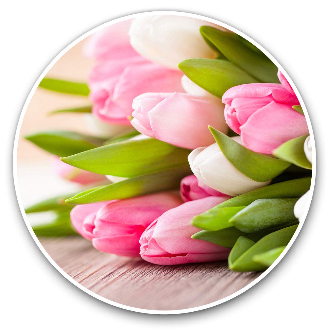 2 x 30cmVinyl Stickers - Bunch of Tulip Flowers Florist Shop Decals for Car Van Luggage Scrap Book Fridge #16347