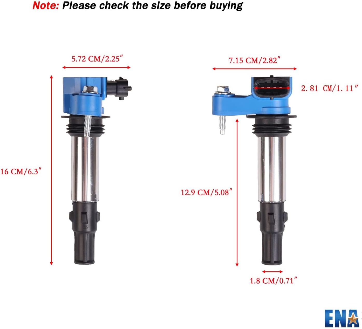 ENA Pack of 6 UF375 Blue Ignition Coil 5263 Iridium Spark Plugs 2.8L 3.6L V6 2004-2009 Compatible with Buick Allure Enclave LaCrosse Rendezvous Cadillac CTS STS SRX Chevy Traverse GMC Acadia Outlook